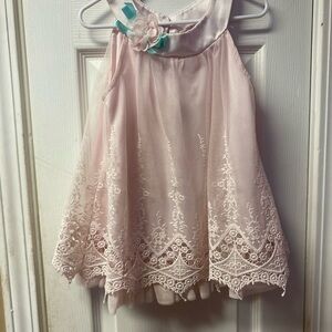 Rare Editions Light Pink Embroidered Lace Overlay Dressy Camisole